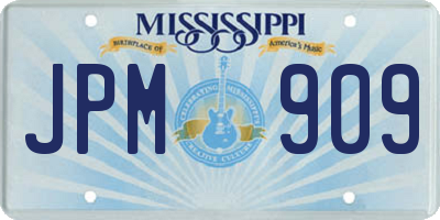 MS license plate JPM909