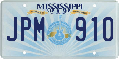 MS license plate JPM910