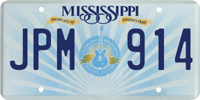 MS license plate JPM914