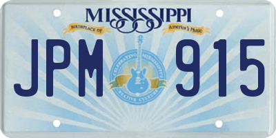 MS license plate JPM915