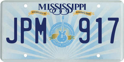 MS license plate JPM917