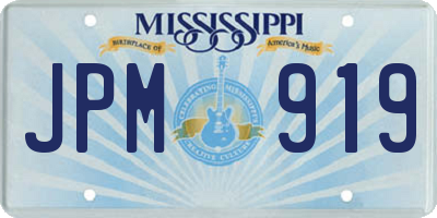 MS license plate JPM919