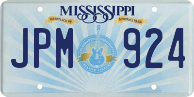 MS license plate JPM924