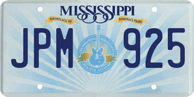 MS license plate JPM925