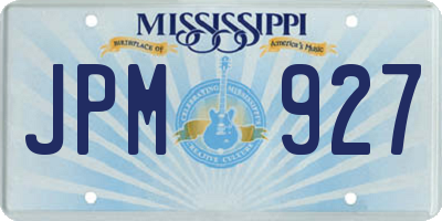 MS license plate JPM927