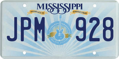 MS license plate JPM928