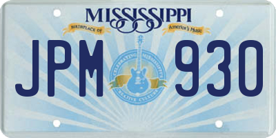 MS license plate JPM930