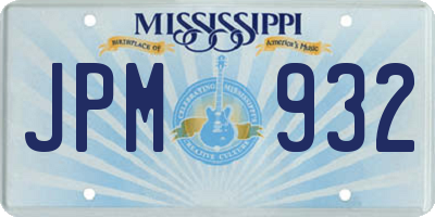 MS license plate JPM932