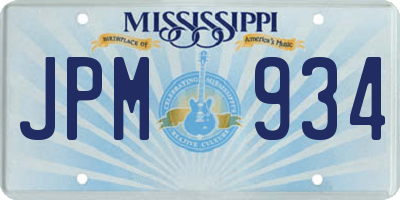 MS license plate JPM934