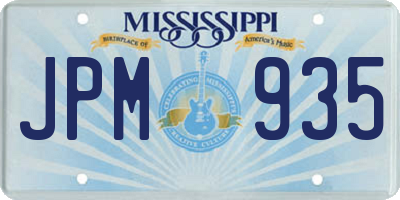 MS license plate JPM935