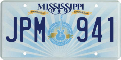 MS license plate JPM941