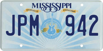MS license plate JPM942