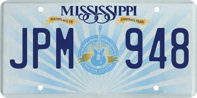 MS license plate JPM948