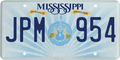 MS license plate JPM954