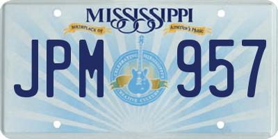 MS license plate JPM957