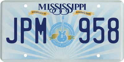 MS license plate JPM958