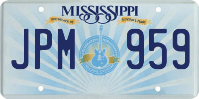 MS license plate JPM959