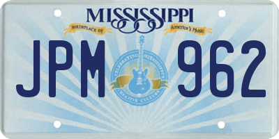 MS license plate JPM962
