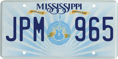 MS license plate JPM965