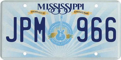MS license plate JPM966