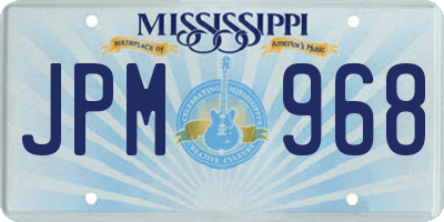 MS license plate JPM968