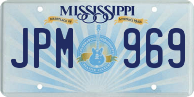 MS license plate JPM969