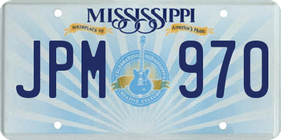 MS license plate JPM970