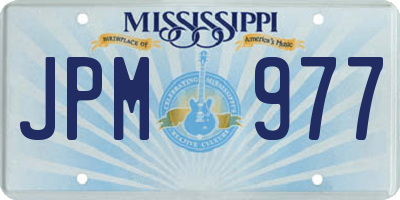 MS license plate JPM977