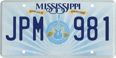 MS license plate JPM981