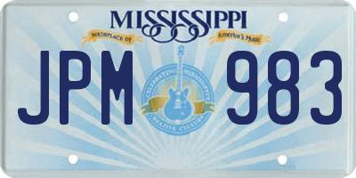 MS license plate JPM983