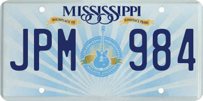 MS license plate JPM984