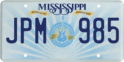 MS license plate JPM985