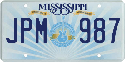 MS license plate JPM987