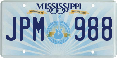 MS license plate JPM988