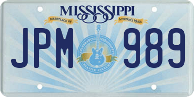 MS license plate JPM989