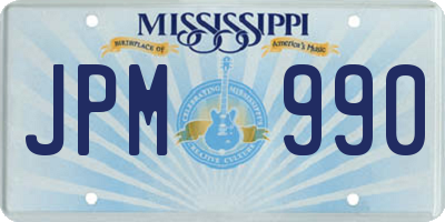 MS license plate JPM990