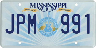 MS license plate JPM991