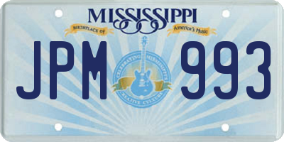 MS license plate JPM993