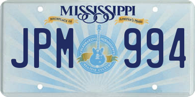 MS license plate JPM994