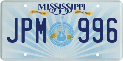 MS license plate JPM996