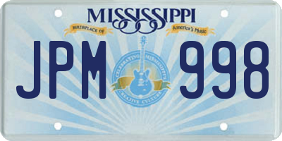 MS license plate JPM998