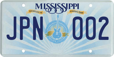 MS license plate JPN002