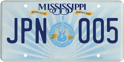 MS license plate JPN005