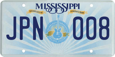 MS license plate JPN008