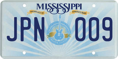 MS license plate JPN009