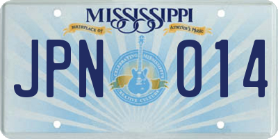 MS license plate JPN014