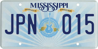 MS license plate JPN015