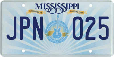 MS license plate JPN025