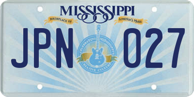 MS license plate JPN027