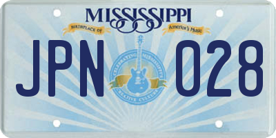 MS license plate JPN028